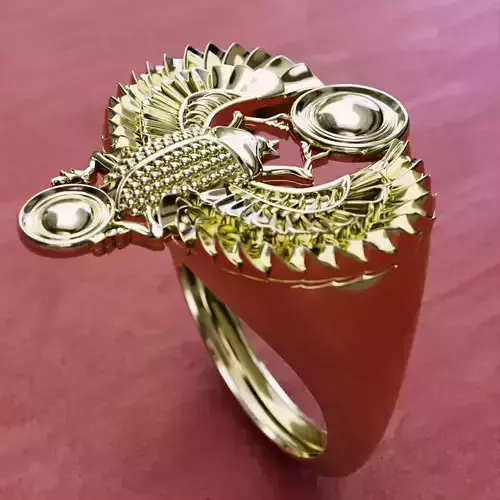 Ring 3D print model Pharaonic Egyptian