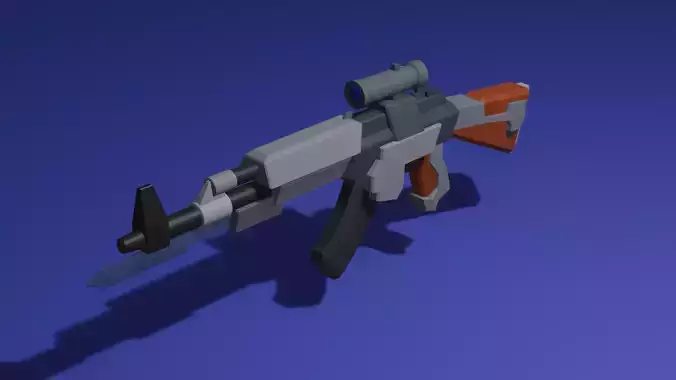 low poly Titanium AK-47
