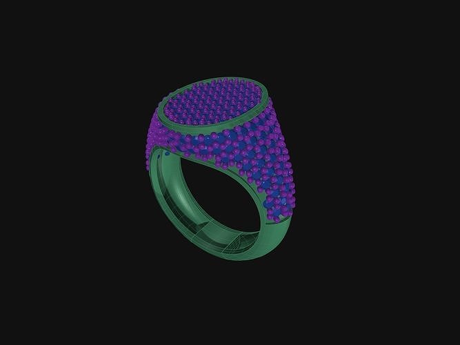 DIAMOND CHEVALIER RING  3D print model