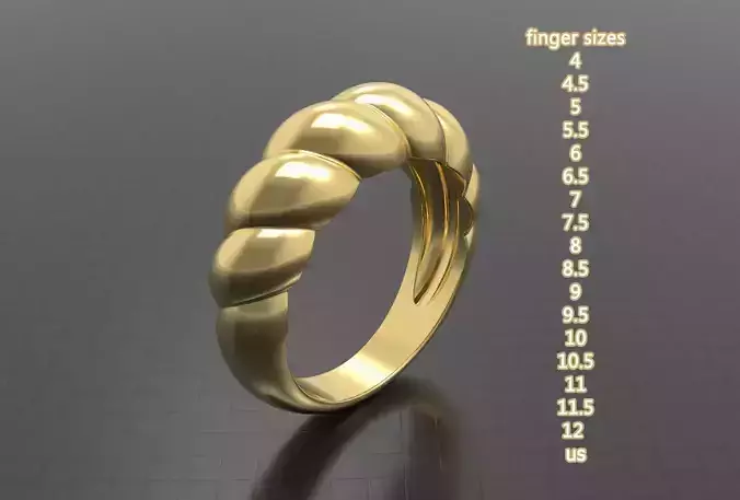 Croissant ring 3D print model