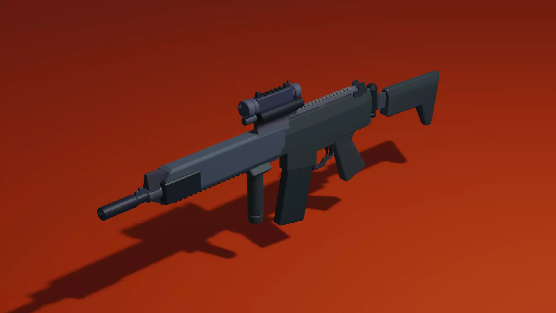 low poly AK-5C Low-poly 3D model_0