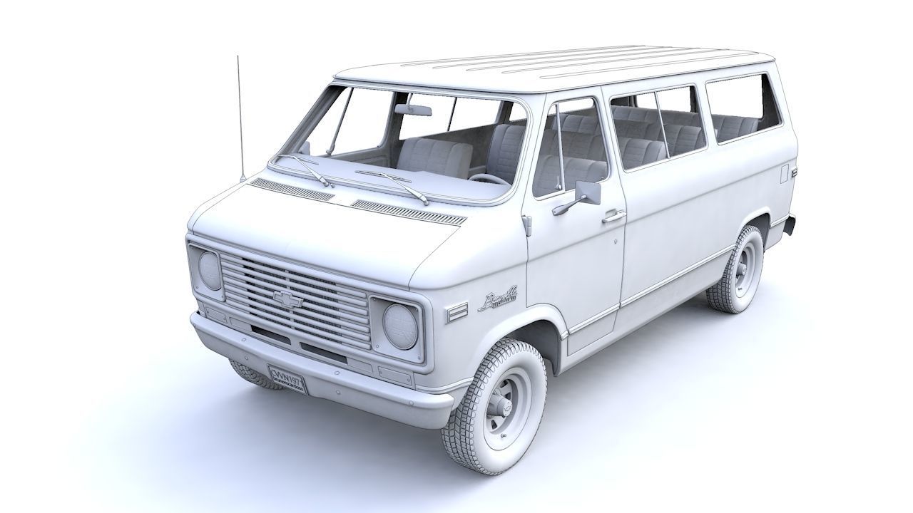 Chevy Van Beauville 1971 3D model_24