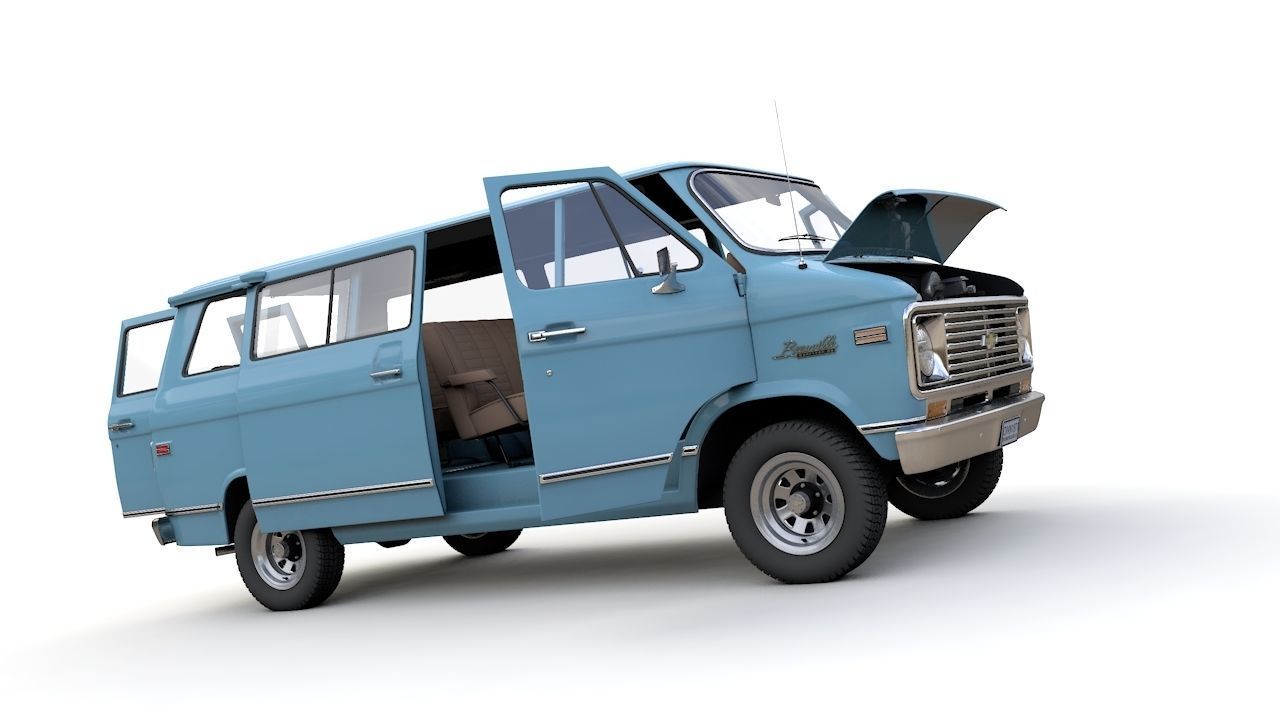Chevy Van Beauville 1971 3D model_13
