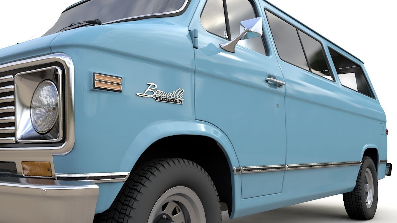 Chevy Van Beauville 1971 3D model_6