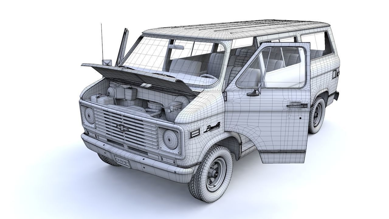Chevy Van Beauville 1971 3D model_27