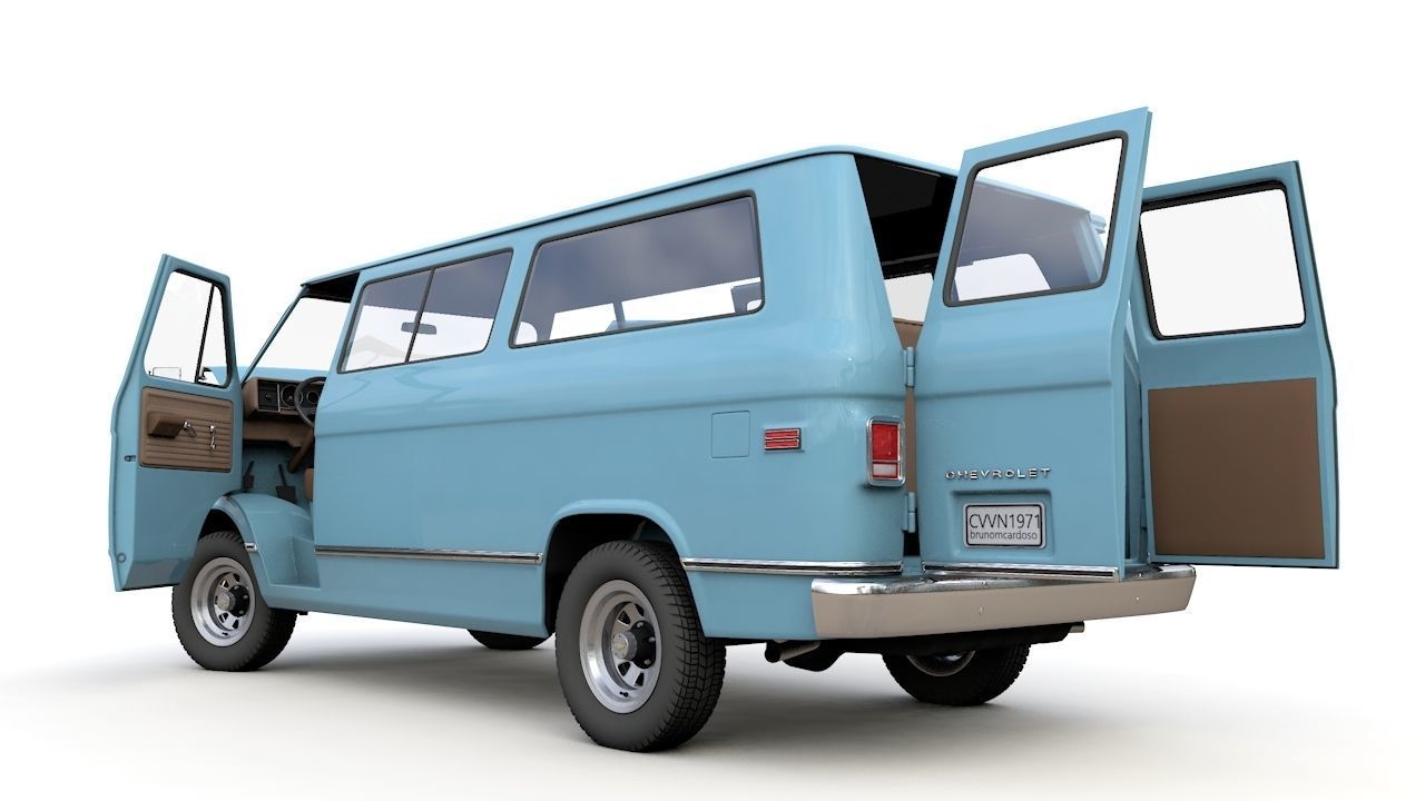 Chevy Van Beauville 1971 3D model_3