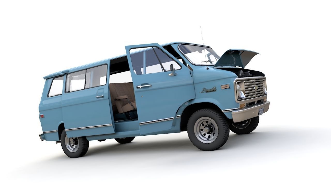 Chevy Van Beauville 1971 3D model_12