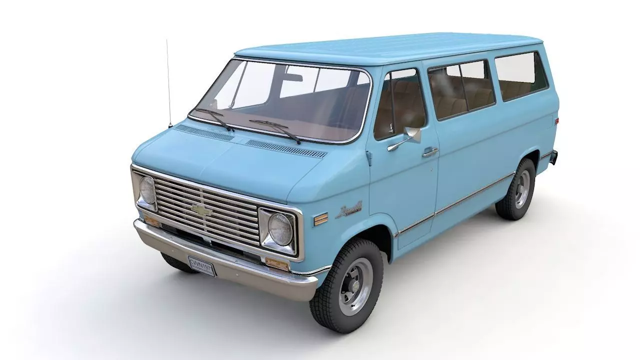 Chevy Van Beauville 1971 3D model_0