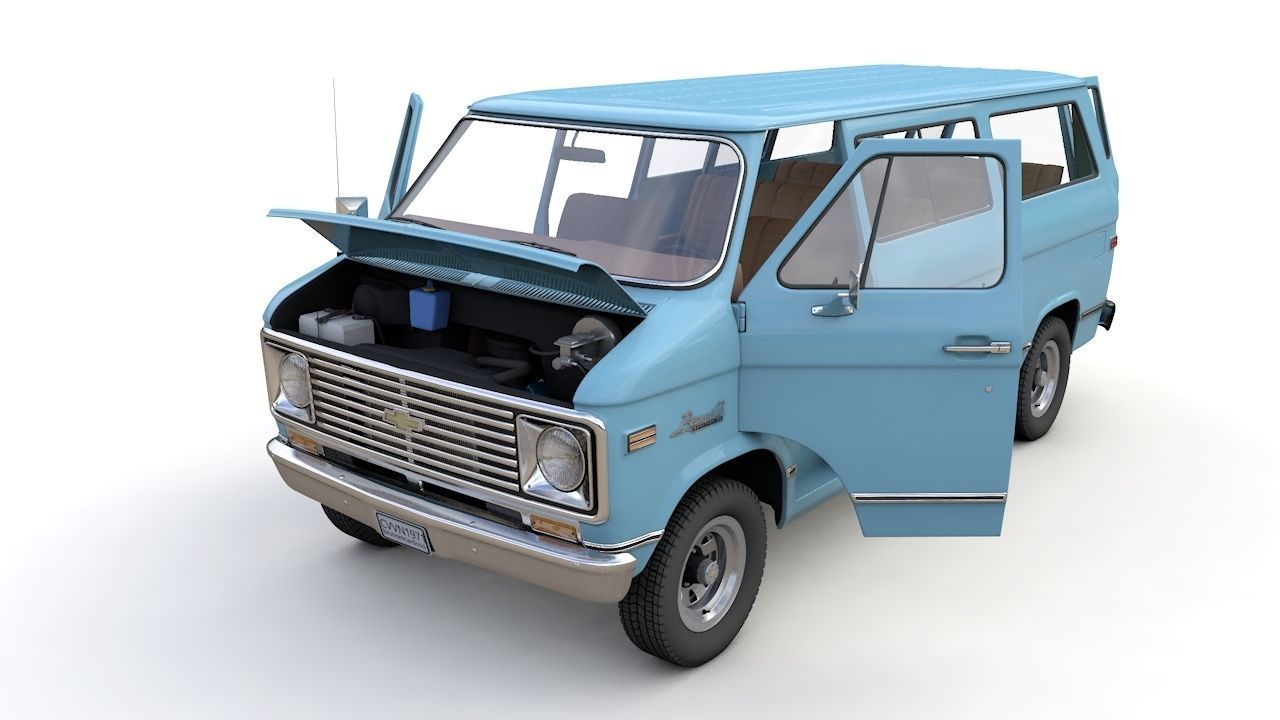 Chevy Van Beauville 1971 3D model_1