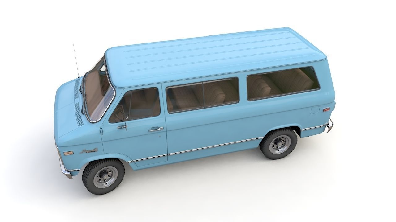 Chevy Van Beauville 1971 3D model_19