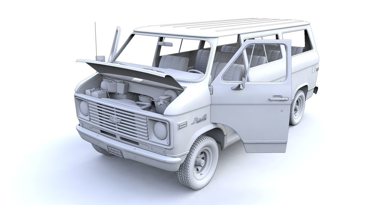 Chevy Van Beauville 1971 3D model_25