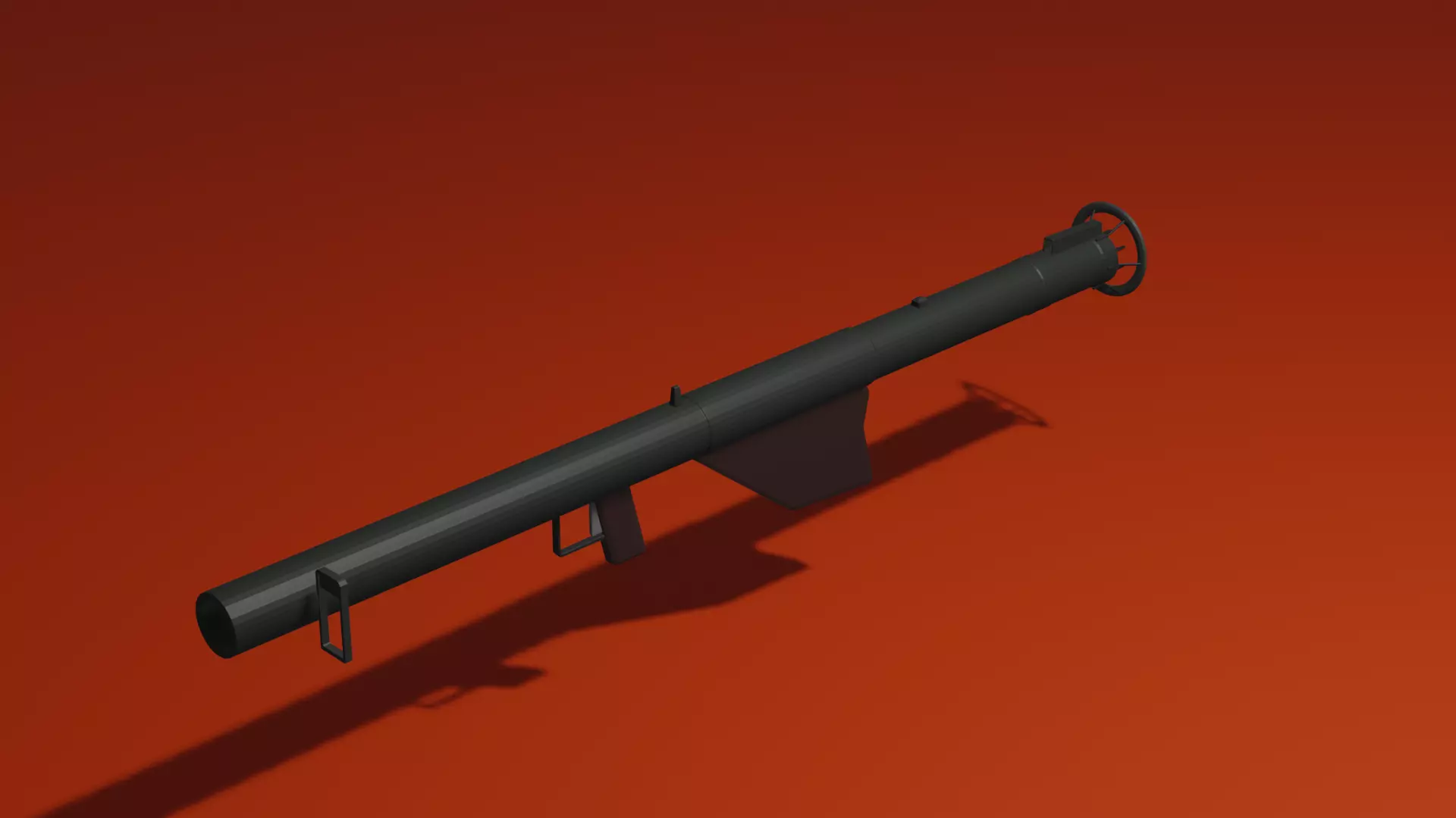 low poly M1A1 Bazooka Low-poly 3D model_0