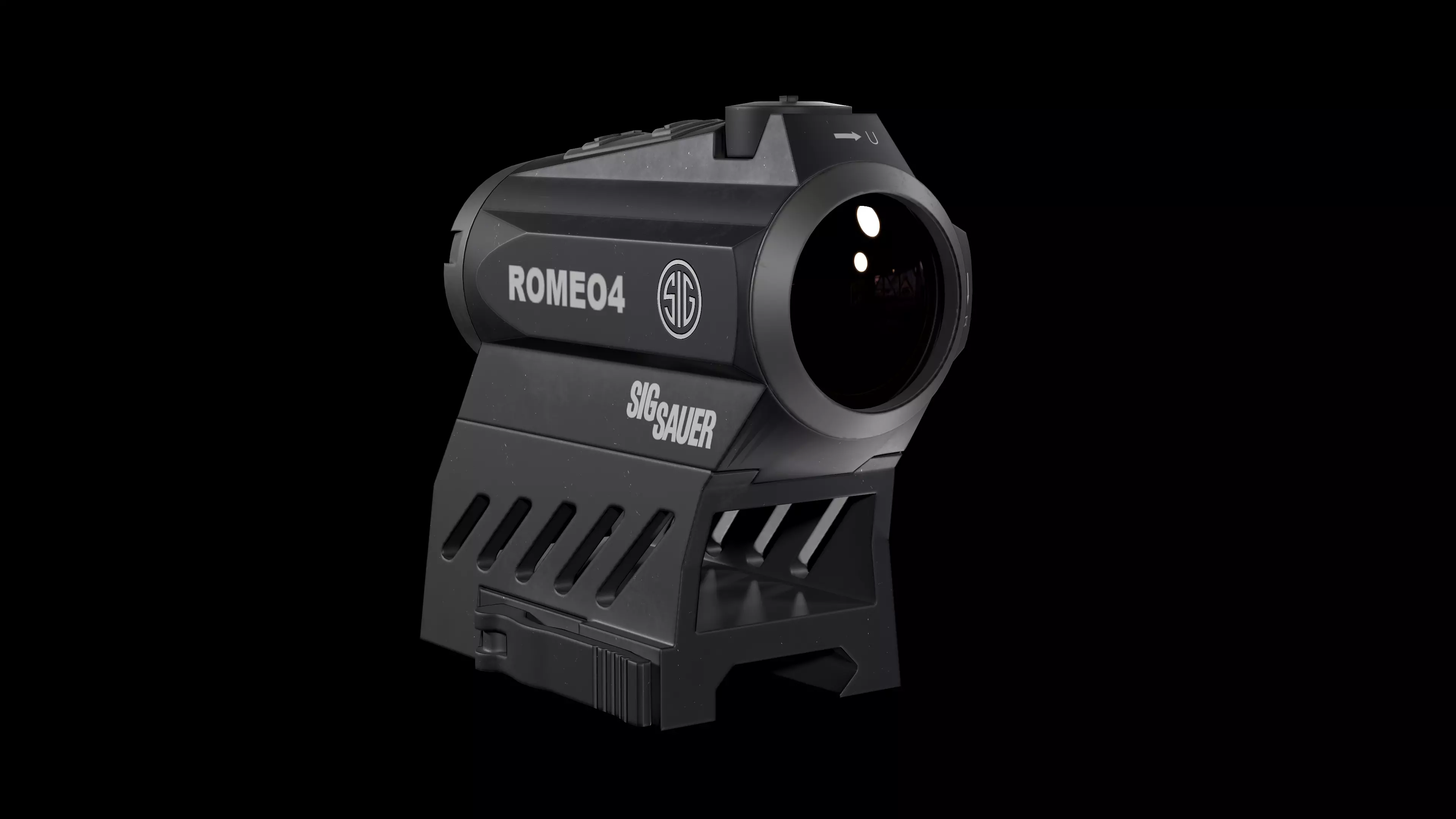 Sig Sauer Romeo 4 Reflex Sight Low-poly 3D model_0