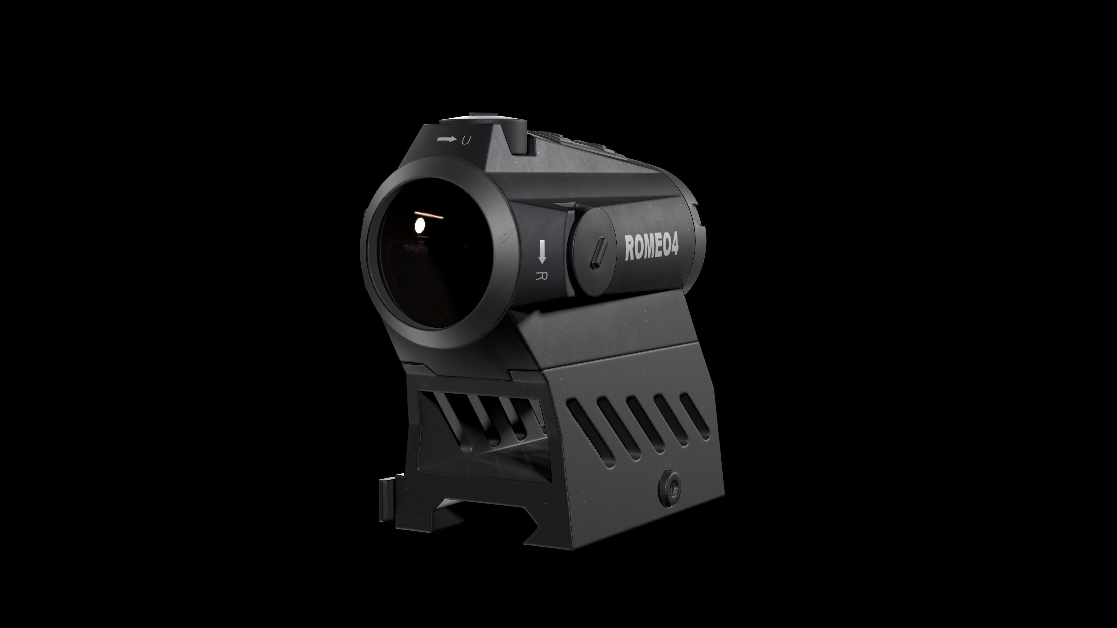 Sig Sauer Romeo 4 Reflex Sight Low-poly 3D model_4