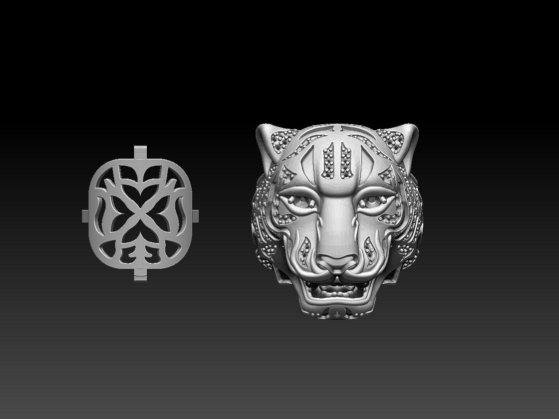 ring tiger 3D print model_6