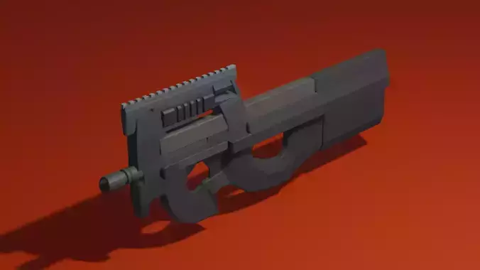 low poly P90 Low-poly 3D model