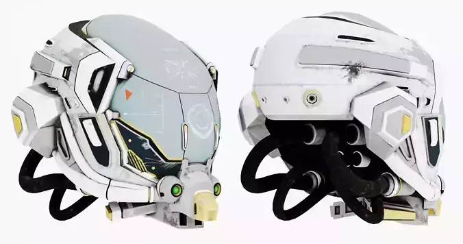 Damaged Science fiction helmet