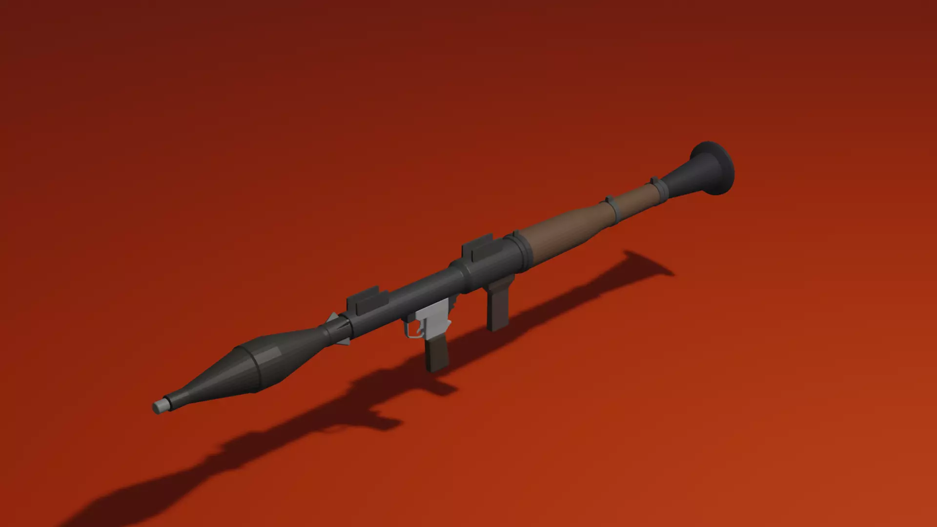 low poly RPG-7 Low-poly 3D model_0