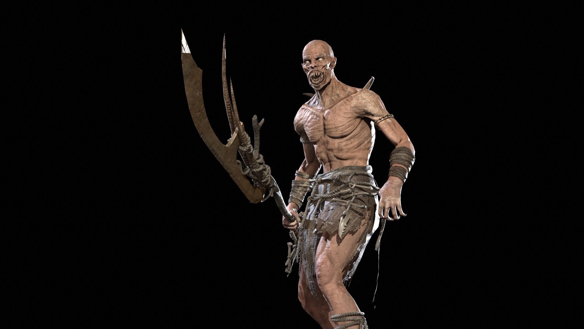 Ghoul Low-poly 3D model_33