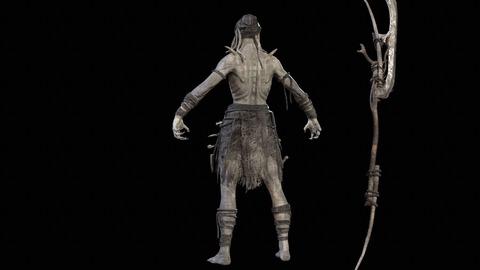 Ghoul Low-poly 3D model_19