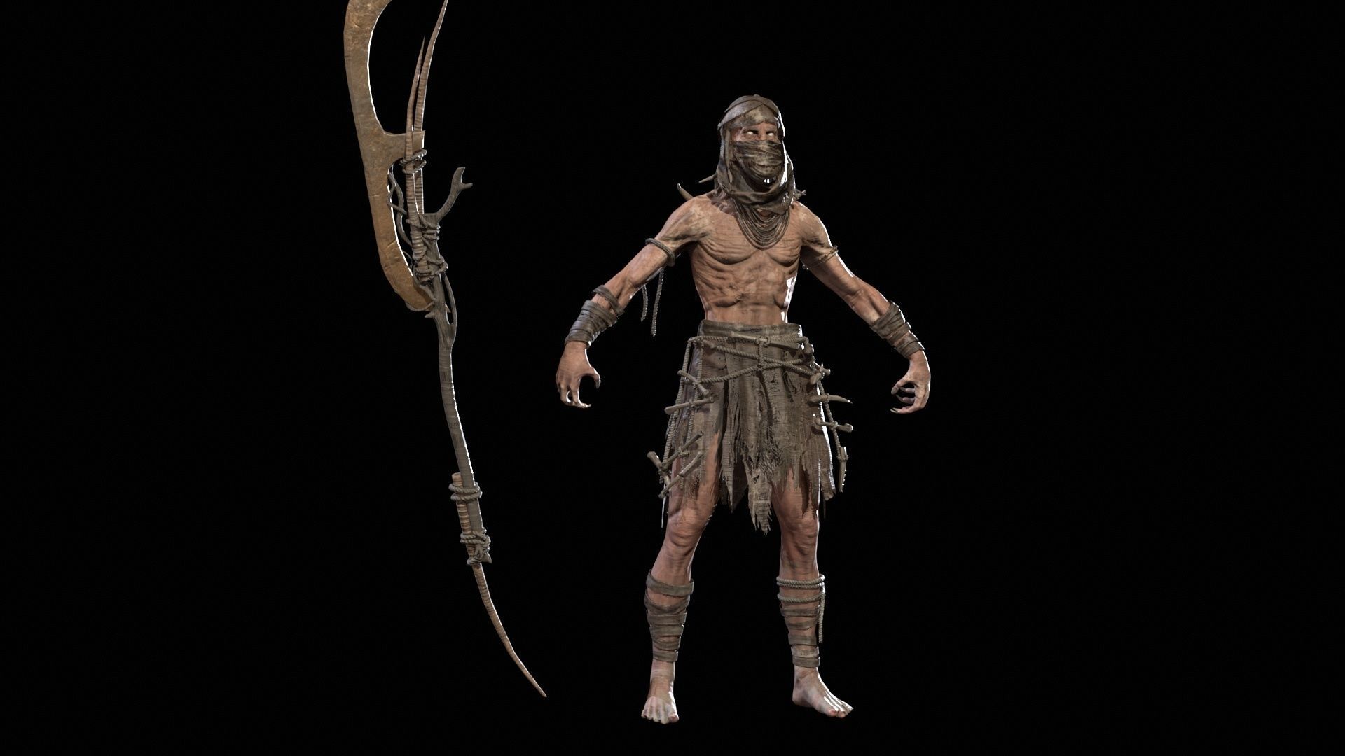 Ghoul Low-poly 3D model_27