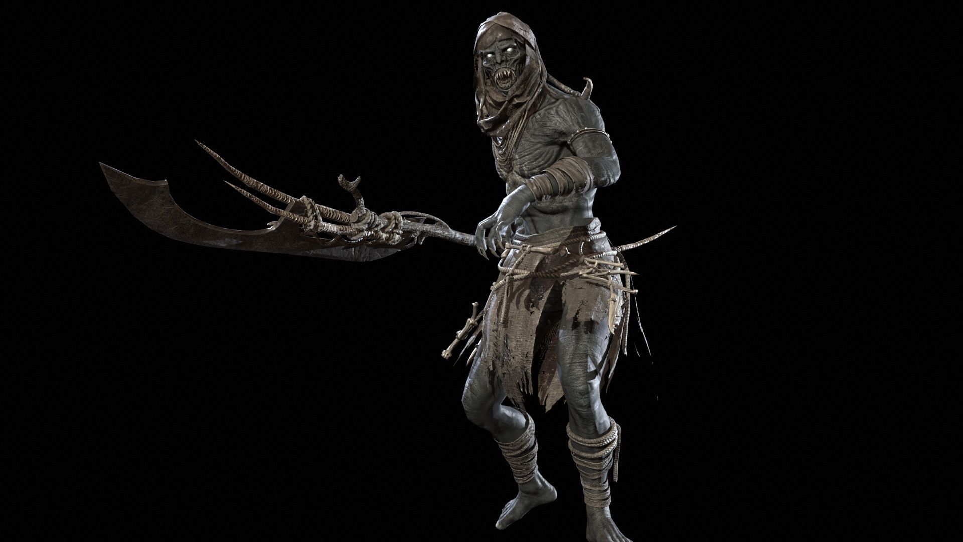 Ghoul Low-poly 3D model_11