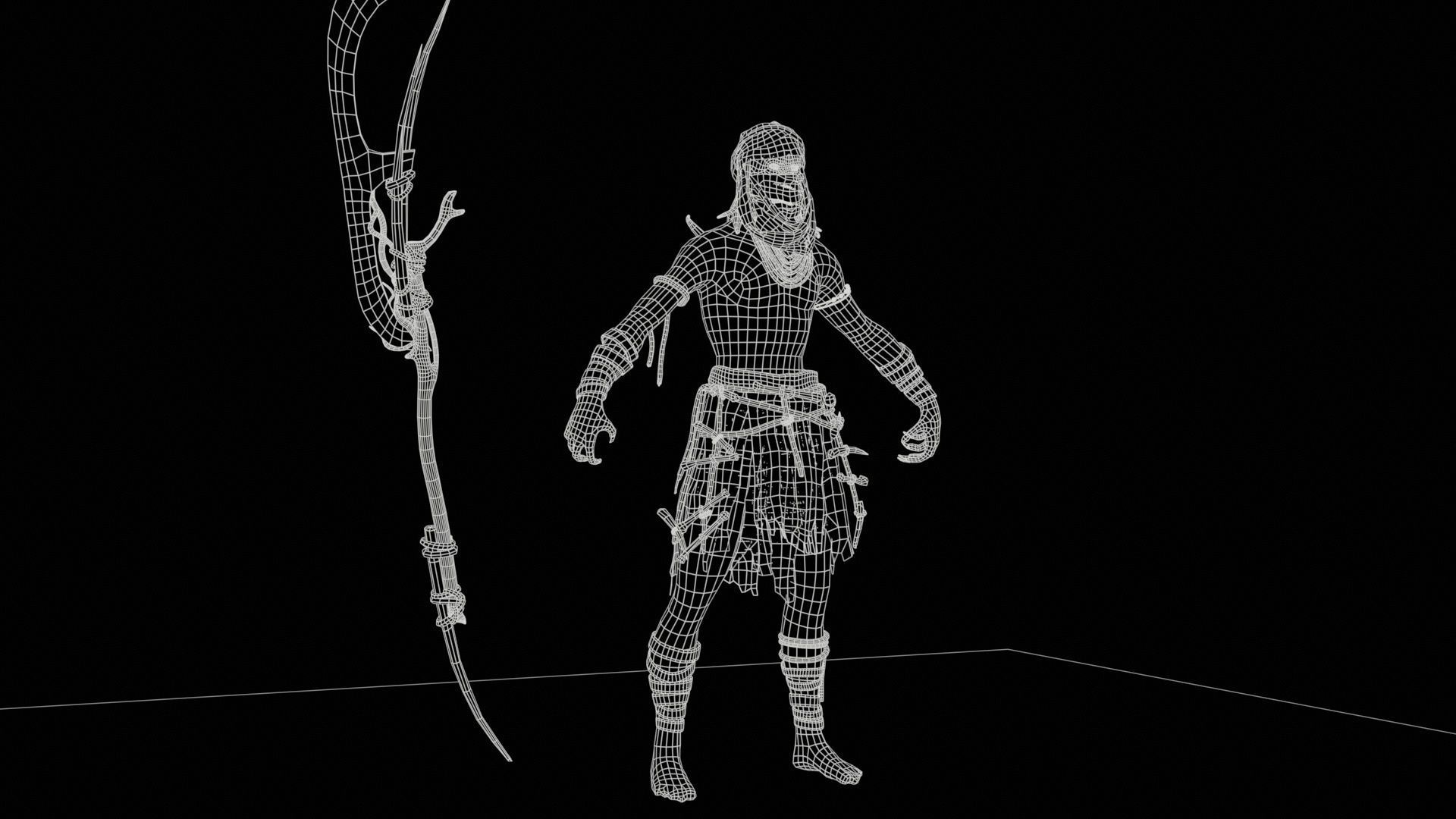 Ghoul Low-poly 3D model_17