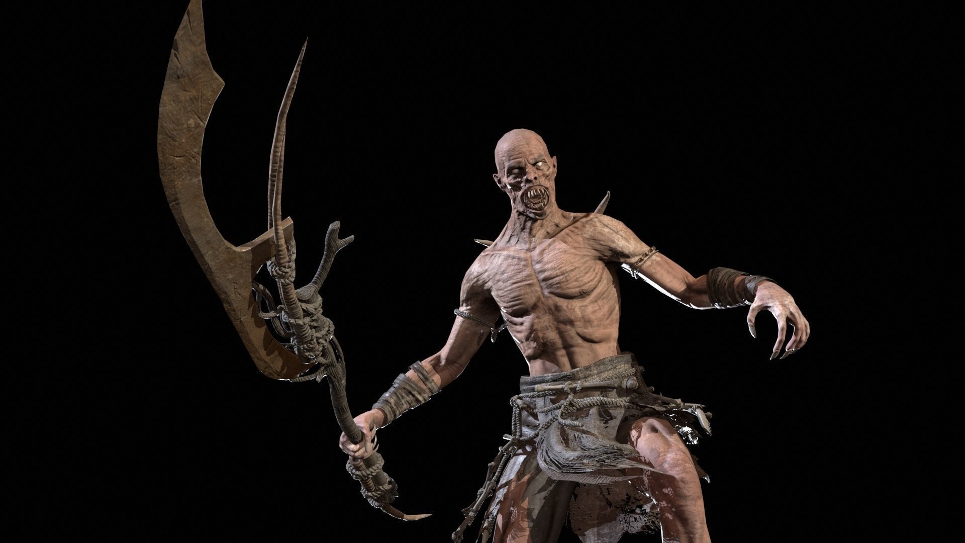 Ghoul Low-poly 3D model_32