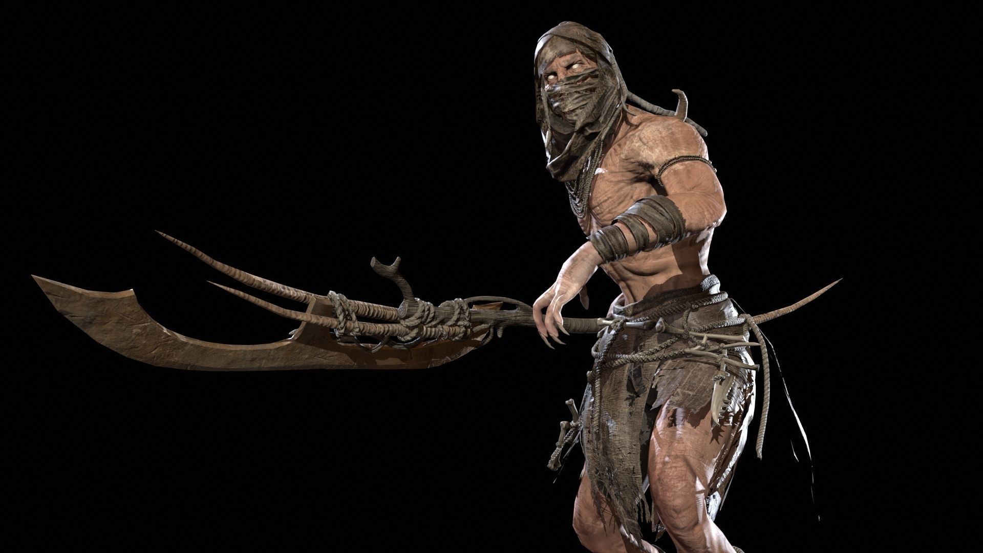 Ghoul Low-poly 3D model_31