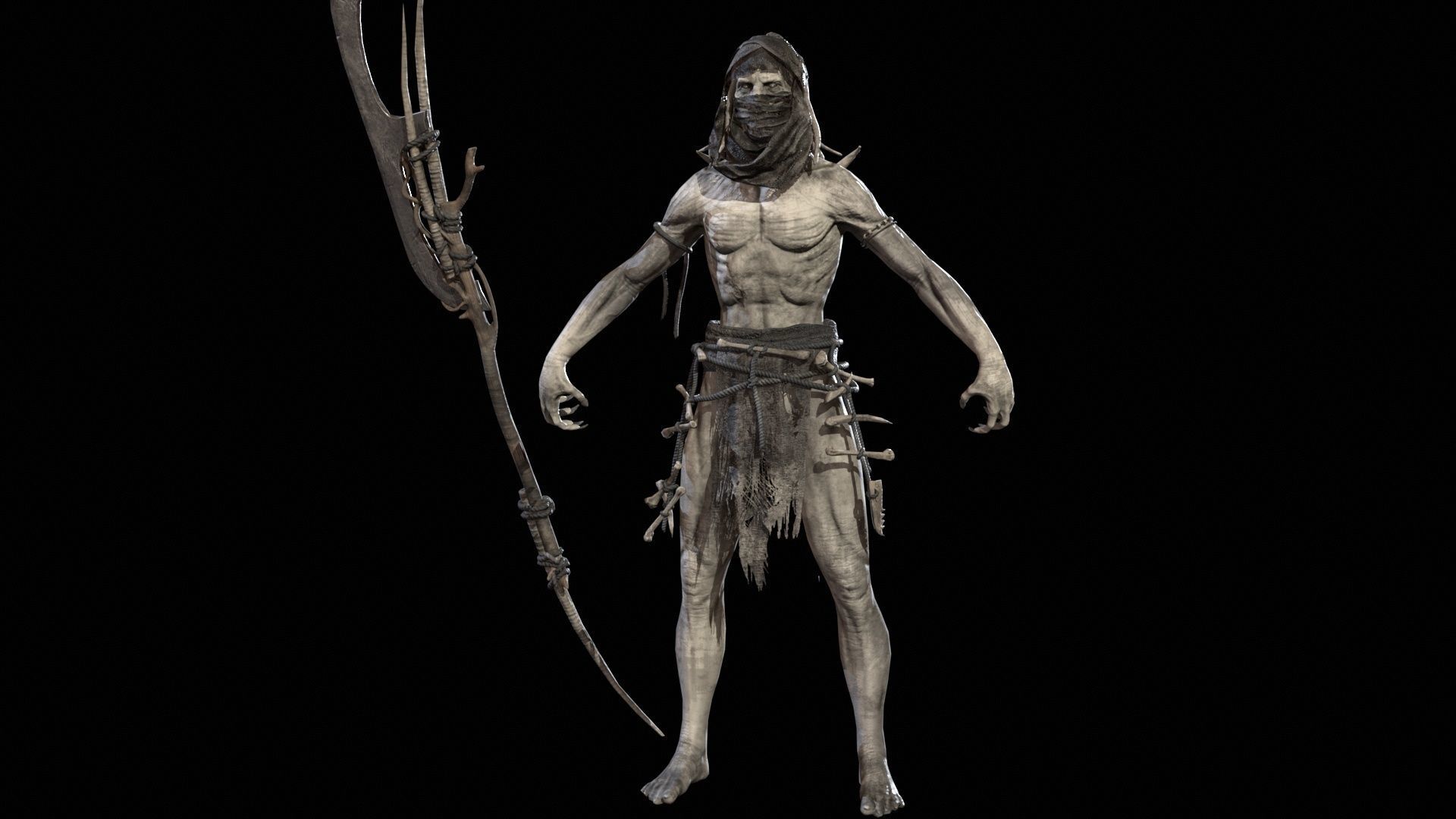 Ghoul Low-poly 3D model_25