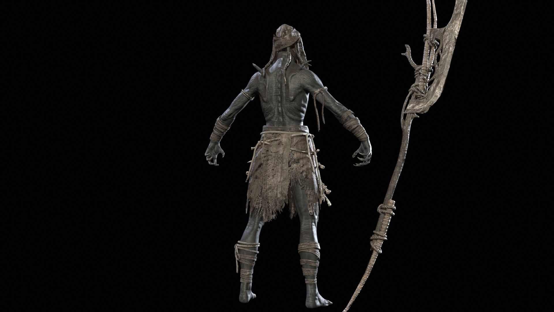 Ghoul Low-poly 3D model_8