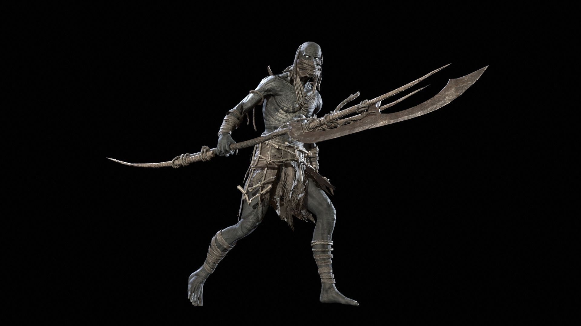 Ghoul Low-poly 3D model_20