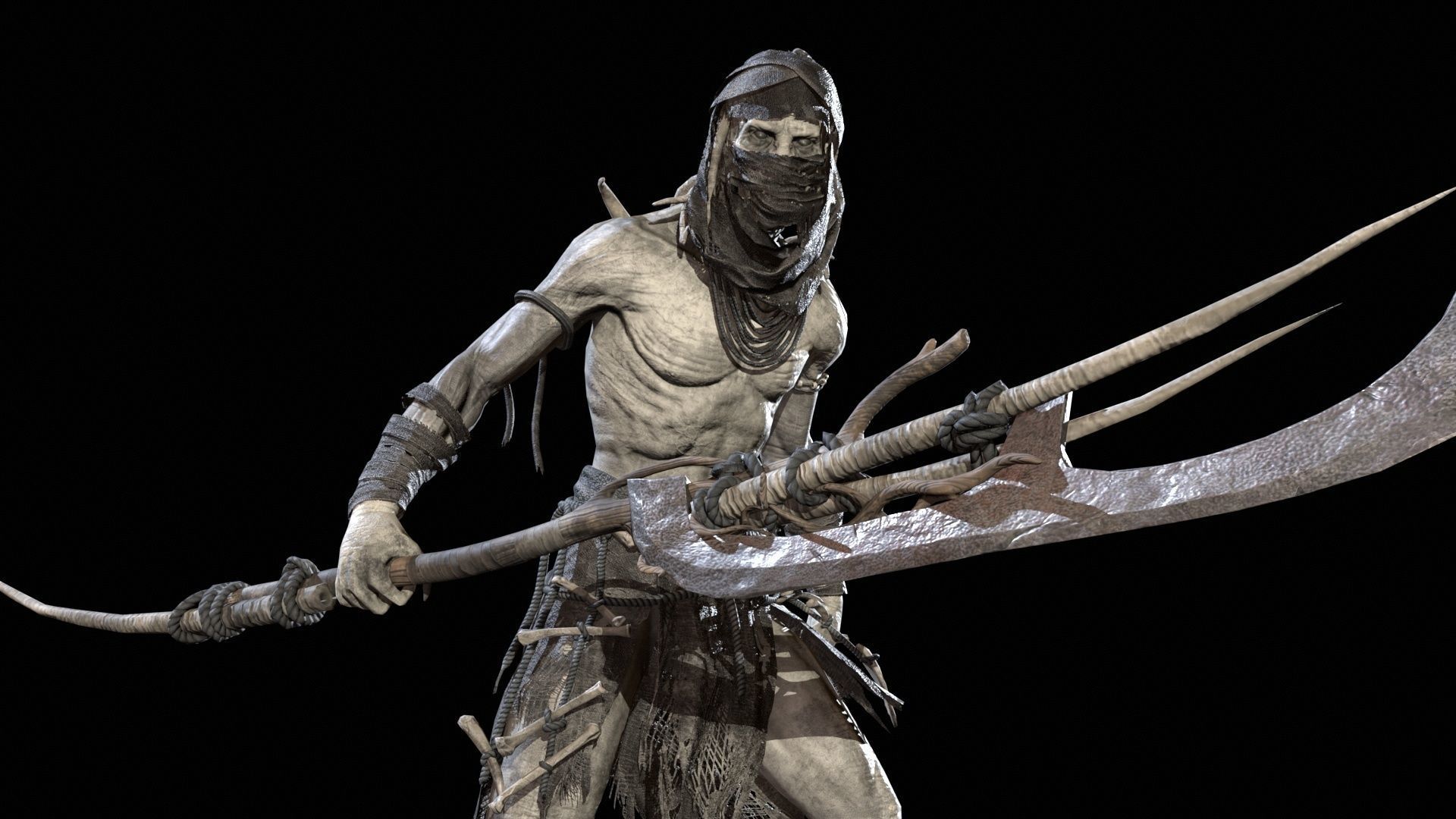 Ghoul Low-poly 3D model_22