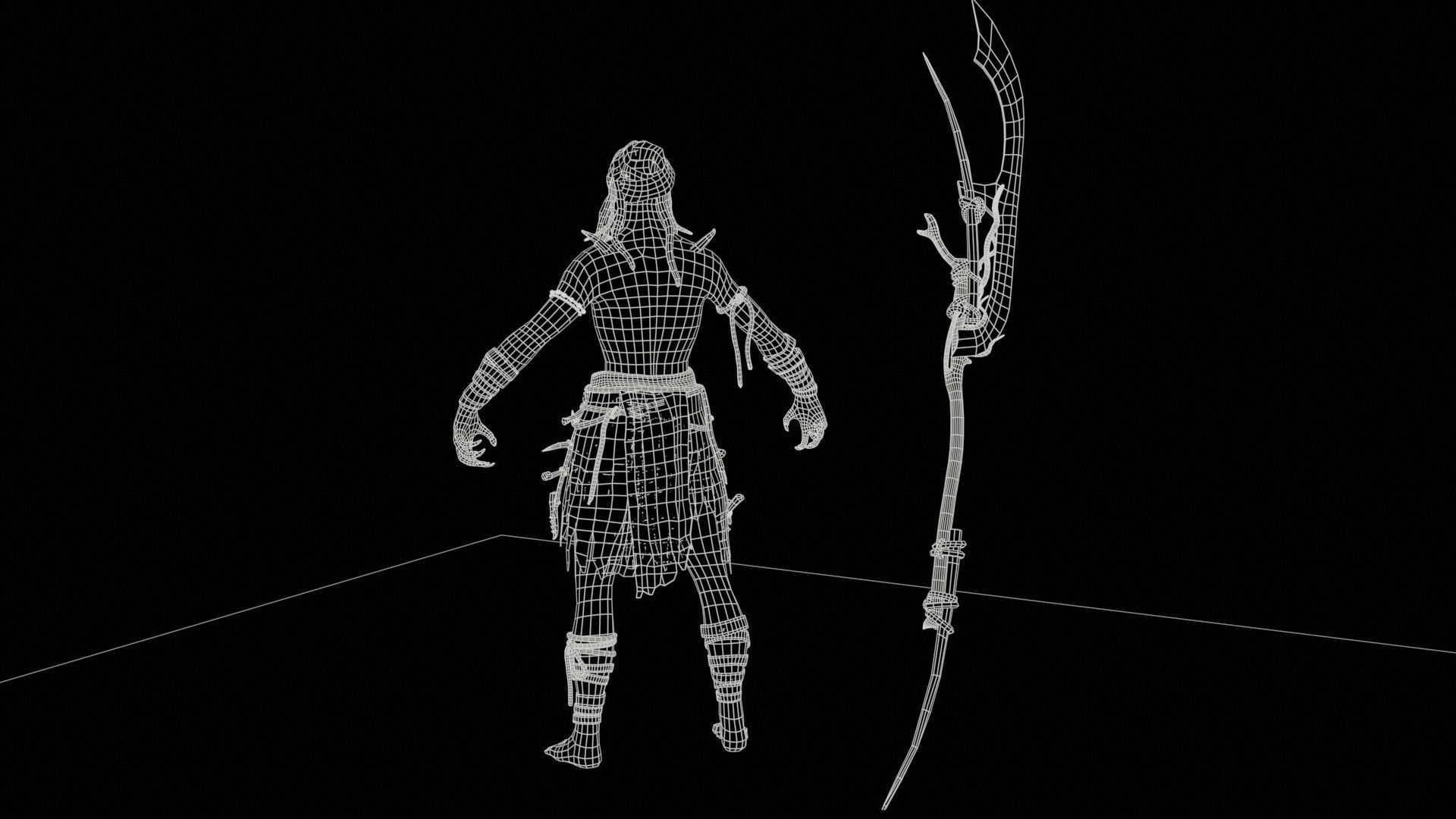 Ghoul Low-poly 3D model_12