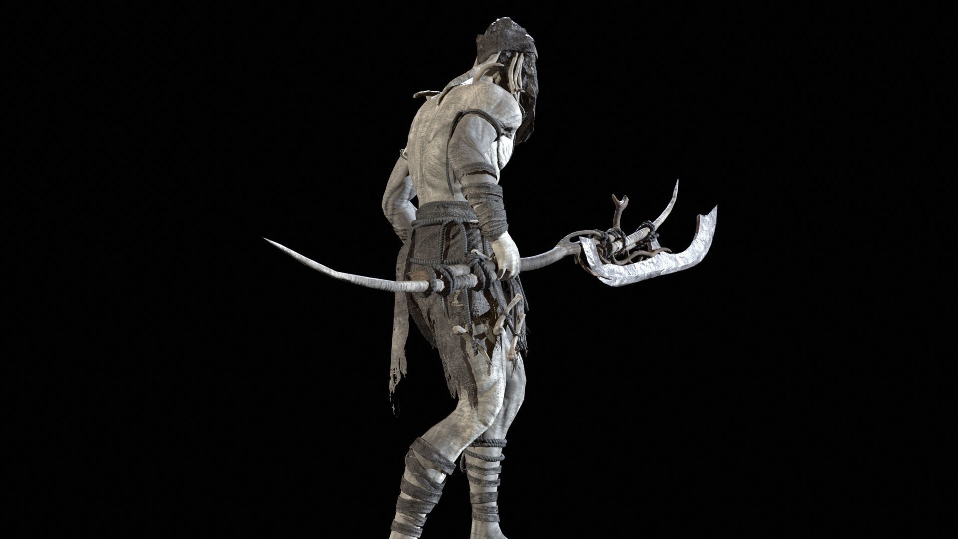 Ghoul Low-poly 3D model_28