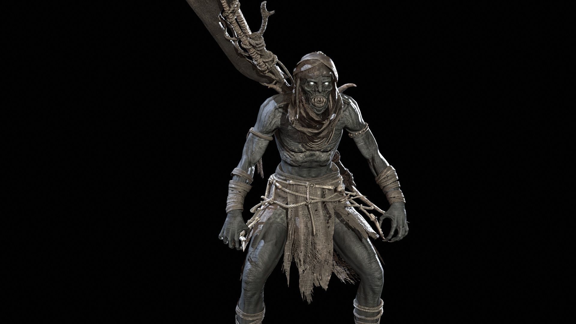 Ghoul Low-poly 3D model_16