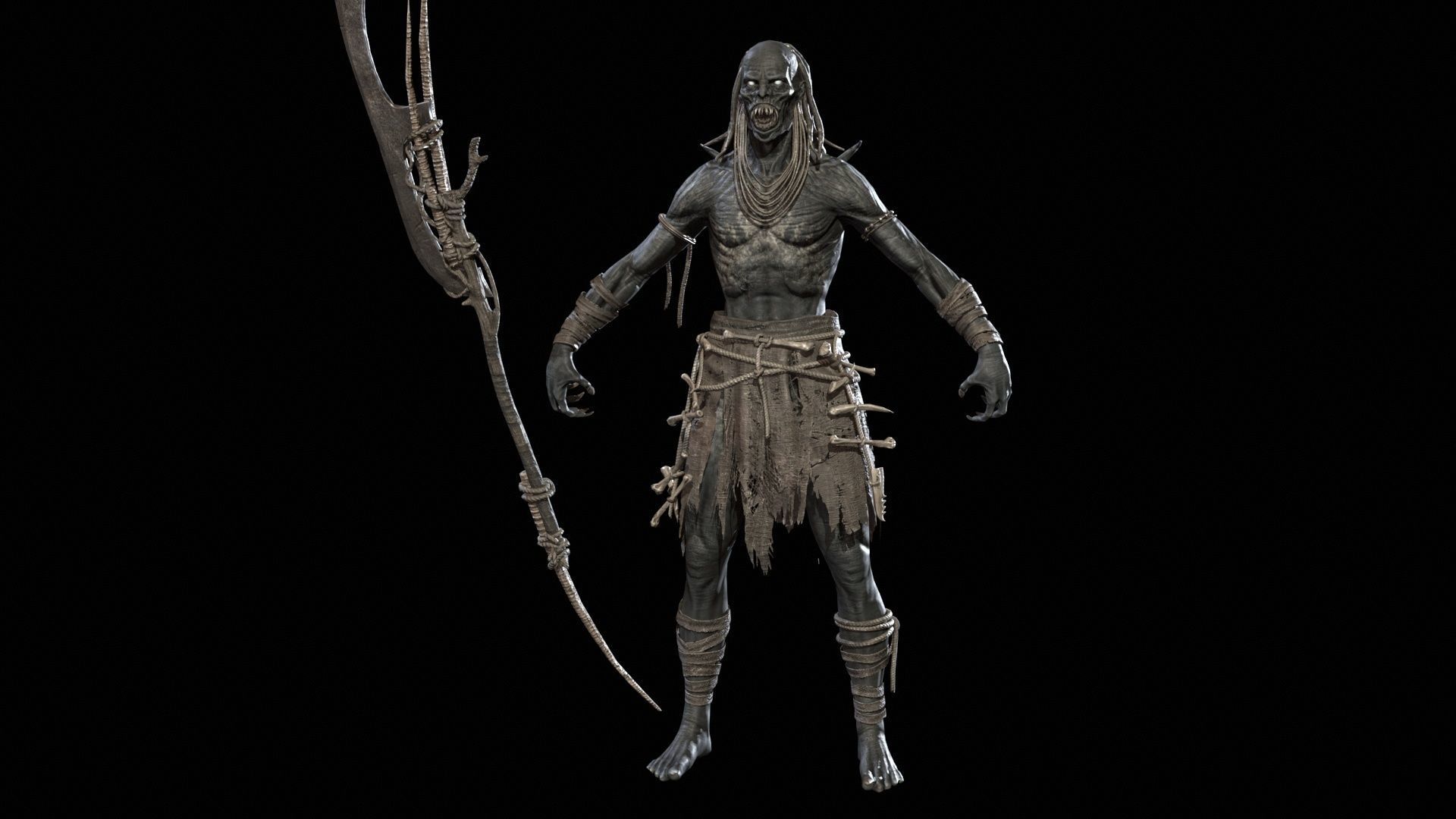 Ghoul Low-poly 3D model_13