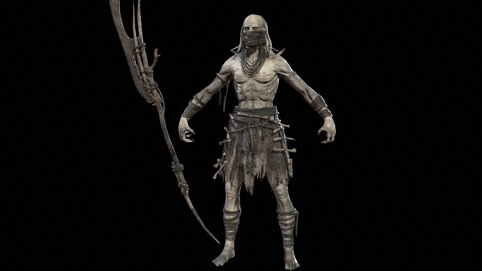 Ghoul Low-poly 3D model_23