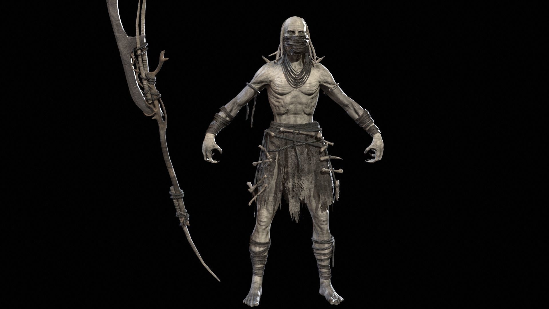 Ghoul Low-poly 3D model_21