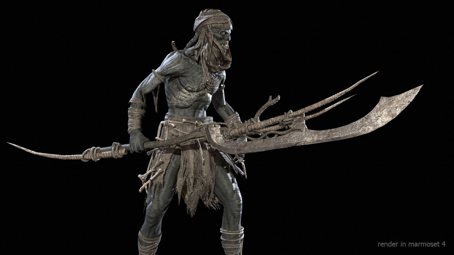 Ghoul Low-poly 3D model_6