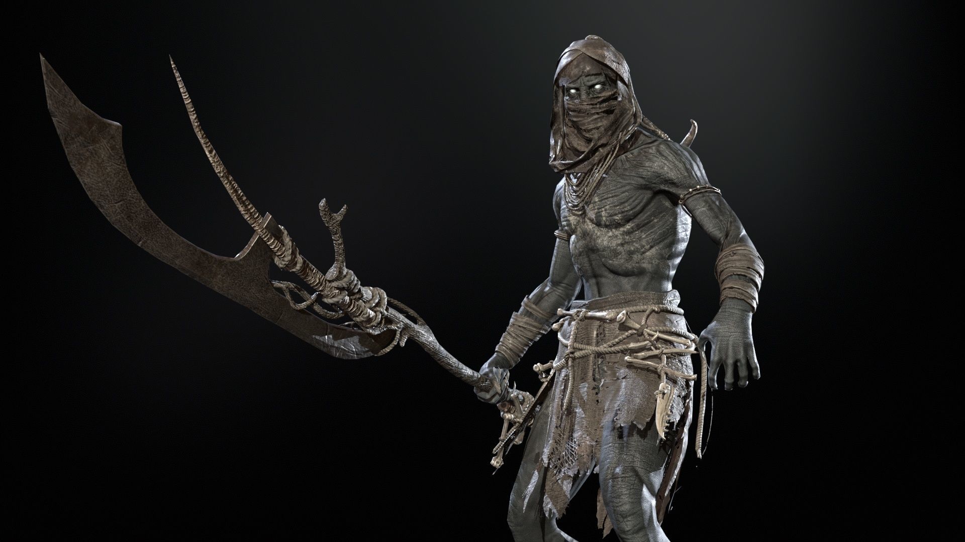 Ghoul Low-poly 3D model_2