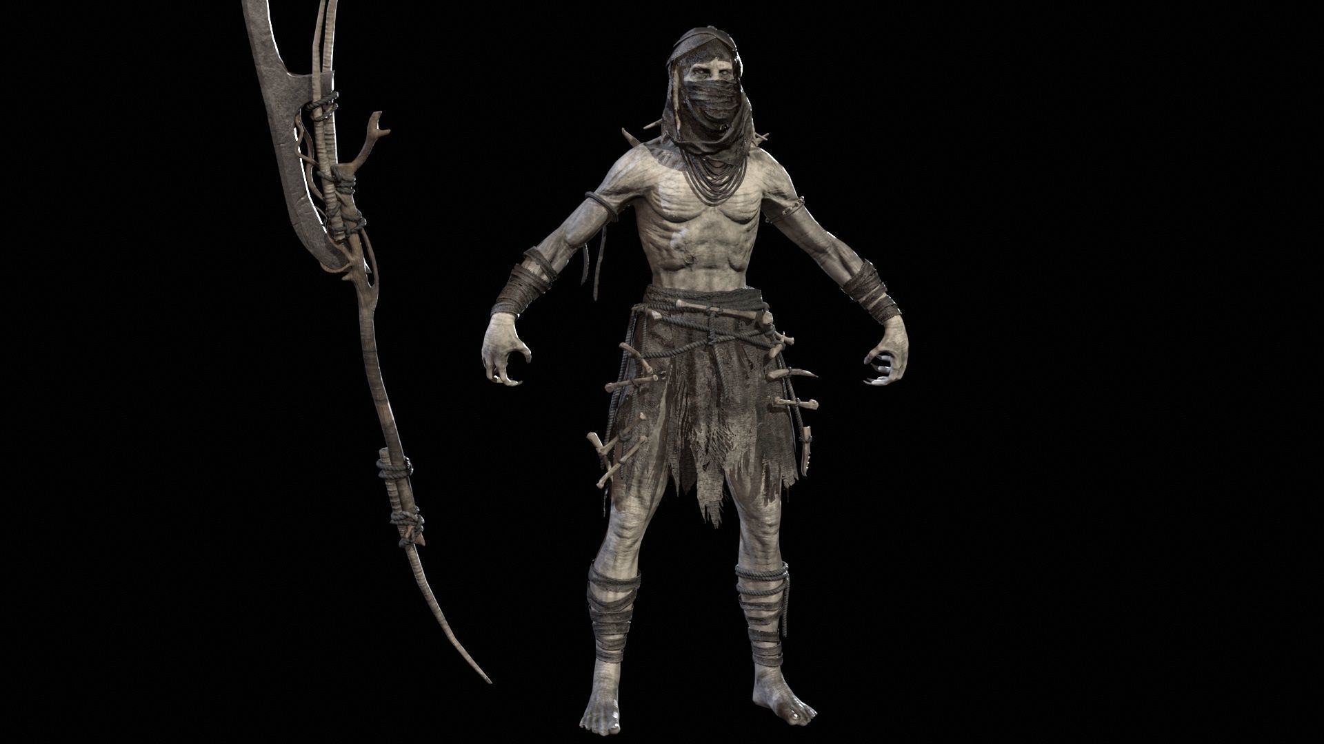 Ghoul Low-poly 3D model_10