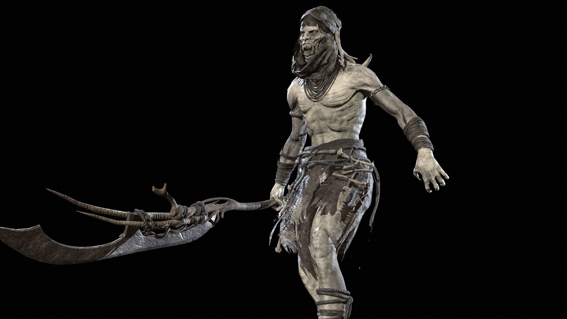 Ghoul Low-poly 3D model_24