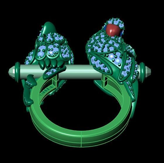 parrot ring 3D print model_15