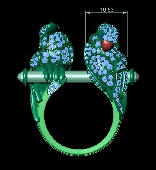 parrot ring 3D print model_18