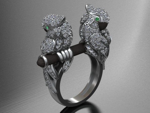 parrot ring 3D print model_4