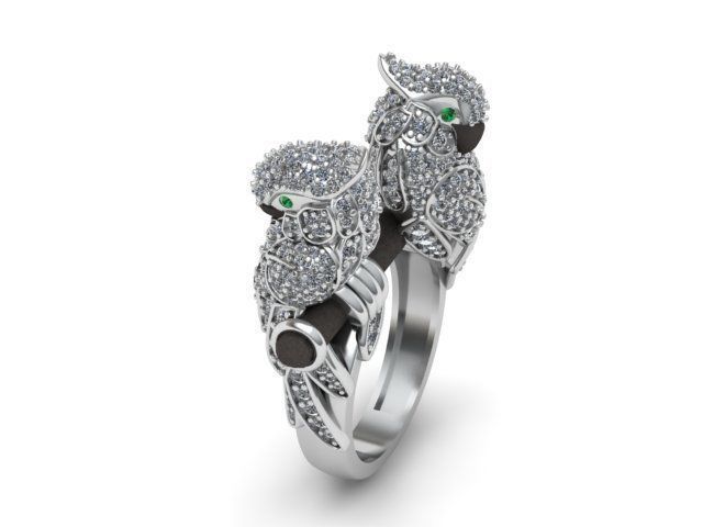 parrot ring 3D print model_10