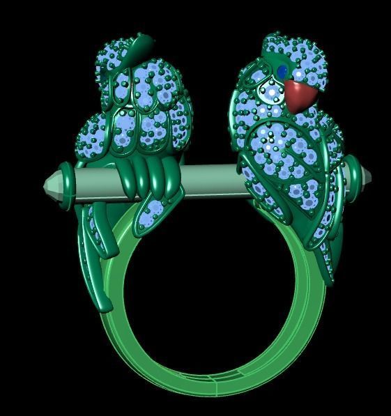 parrot ring 3D print model_20
