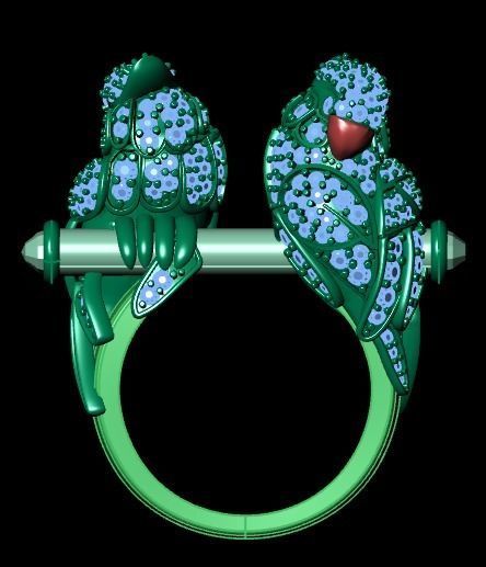 parrot ring 3D print model_14