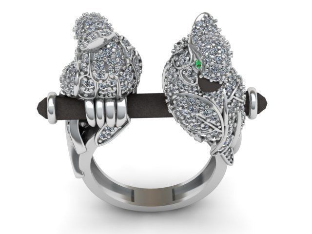 parrot ring 3D print model_9